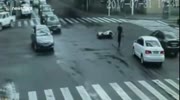 Motorcycle driver comes out unscathed