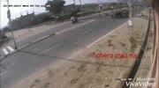 ACCIDENT motorcyclist crashes on turning tractor