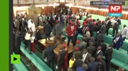 a general fight broke out in the Ugandan parliament