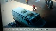Drunk rider falls head first under an armored vehicle and dies on spot