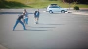 Guy exposes himself, gets his ass handed to him
