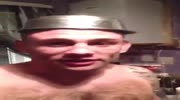 Drunk man gets injured by an axe while having stupid fun