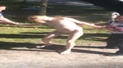 Men try to take naked drugged girl to the police