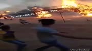 Man gets crushed by a burning construction