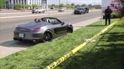 Porsche slams into crowed.