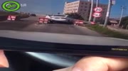 Car crash on barrier.