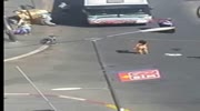 Naked arab woman in the street to protest against a bank