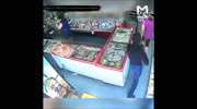 I think Benny Hill music fits this footage of a store robbery in Russia