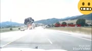 BURNING ACCIDENT truck crashes and explodes car