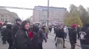 Antifa asshole throwin bombs to opposers