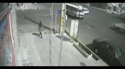 Terrible accident between a motorcycle and a car