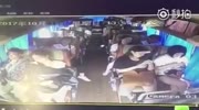 Footage from the inside of the bus getting crashed