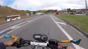 POV non fatal motorcycle crash footage