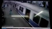 Indian Train stops at station