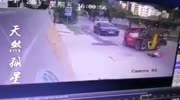 Woman gets killed by a forklift on the road