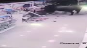 Bull attacks a woman in the store