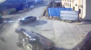 Speeding car nits a SUV overturning it