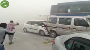Chain collision during fog.