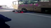 Cyclist girl begs for help after she was run over