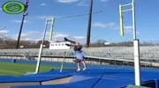 Athlete has neck pain after failed jump.