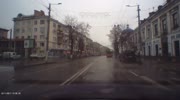 Lada hits a woman crossing the road in a wrong place