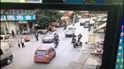 Speeding car overturns crushing a rider