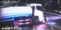 MOTORCYCLE CRUSHED BY TRUCK