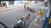 Brazilian scooter girl dies when stupid bitch crosses the road