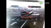 Truck load falls and crushes motorcyclist