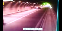 Van loses control in a tunnel and crashes, few minutes later a sedan rear-ends the van