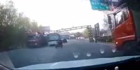 The construction falls crushing a biker