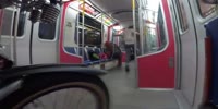 Drugged girl flashes tits in a subway train