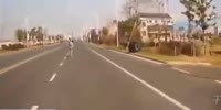 Man standing in the middle of the road gets killed by a van