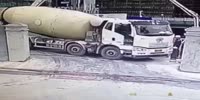 Cement mixer falls off a work-site killing the driver