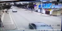 Lorry goes rampage