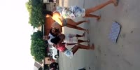 Short street brawl of two girls