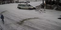 Police van devours a pedestrian