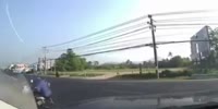 The reckless driver rammed two motorcyclists
