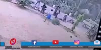 Family on a motorcycle narrowly escape sure death