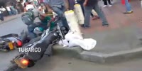 Stray bullet hits a rider