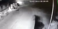 Drunk rider turning on the wall
