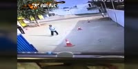 Old woman ejected out of a SUV dies on spot