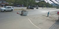 Woman on tricycle gets badly injured in a ccident