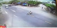 Female Scooter Rider Killed By Minivan.