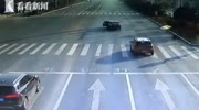 Small scooter smashed by motorcar!