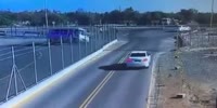 Uncontrolled truck overturns sideways