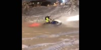 Dumb snow bike stunt fail