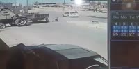 Speeding rider crashes into a tractor