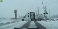 Truck vs train.... and the winner is...