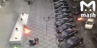 Man throwing Molotov`s accidentally sets himself on fire